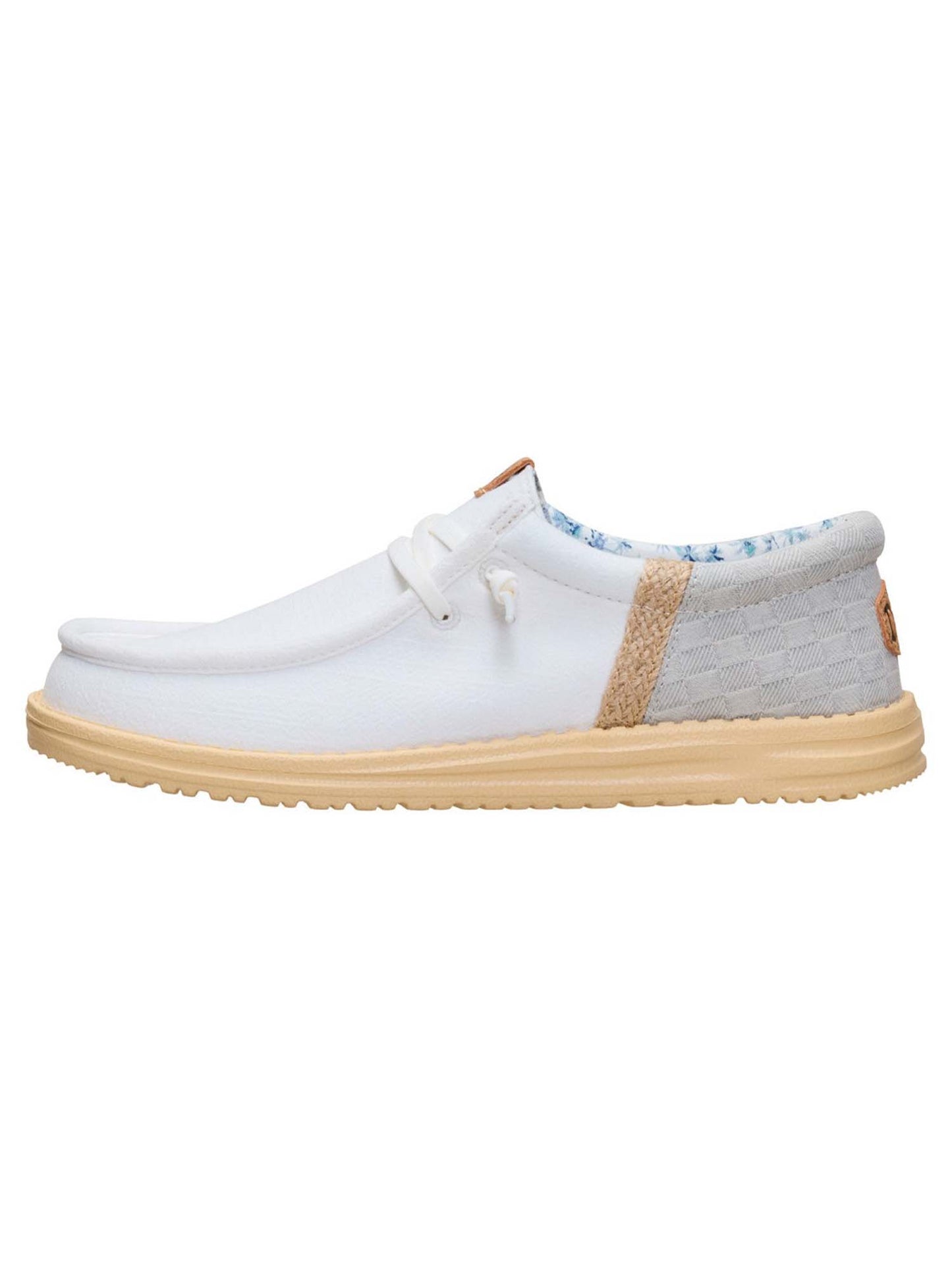 Hey Dude Wally Funk, slip on unisex adulte bianche leggere e flessibili