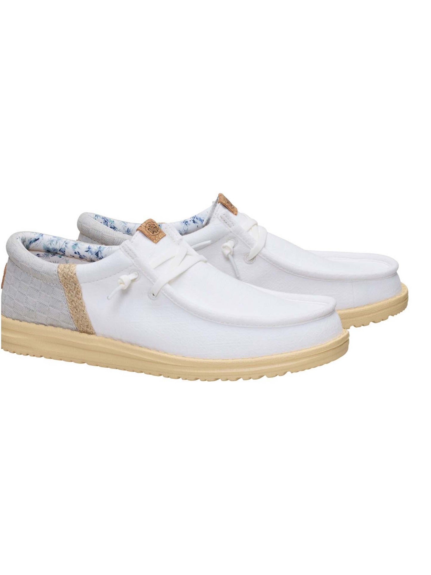 Hey Dude Wally Funk, slip on unisex adulte bianche leggere e flessibili