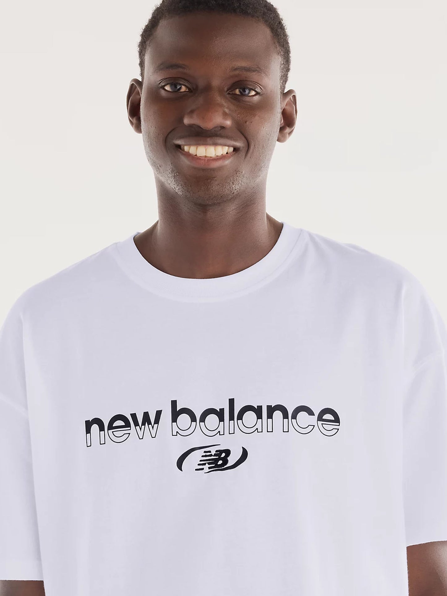 New Balance Trackside, t-shirt maniche corte da uomo bianca