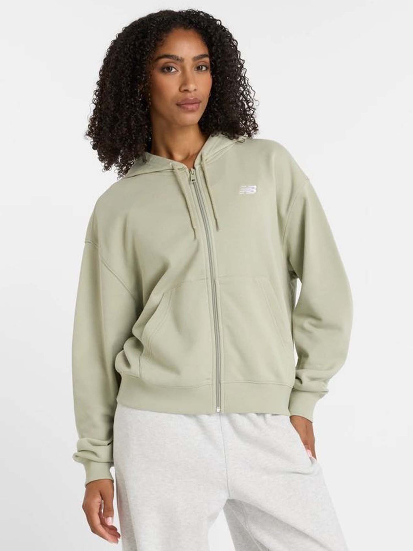 FELPA CON CAPPUCCIO NEW BALANCE DONNA OLIVA