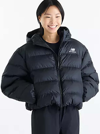 New Balance W Boston Puffer Jacket, giubbino da donna nero