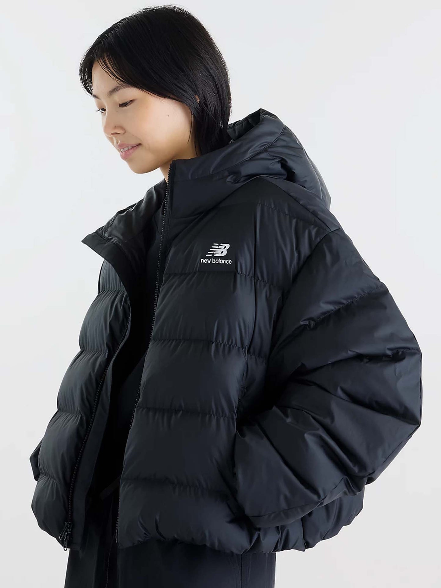 New Balance W Boston Puffer Jacket, giubbino da donna nero
