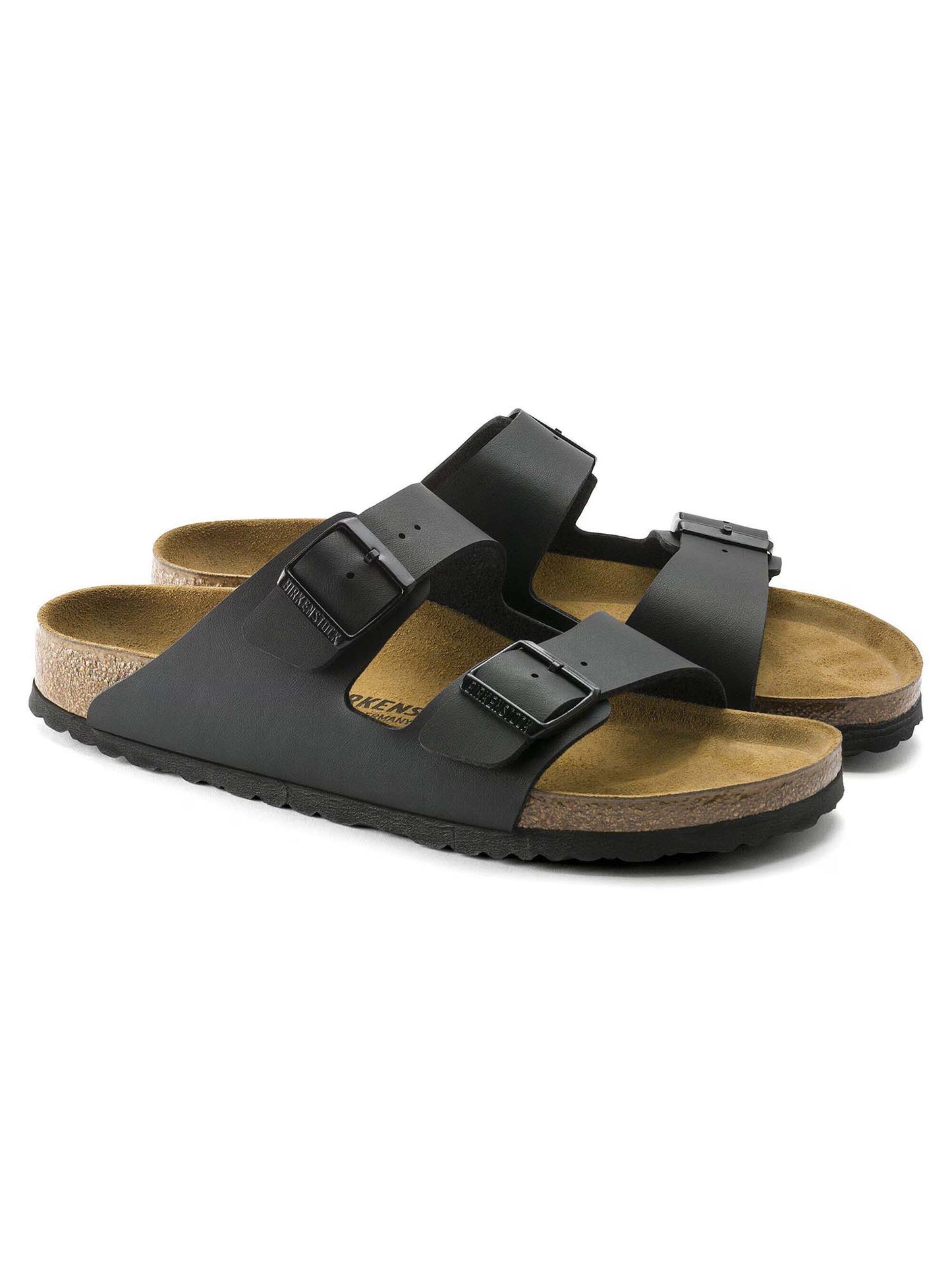 Birkenstock Arizona, sandalo donna nero con doppia fibbia regolabile
