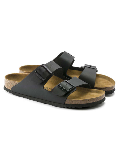 Birkenstock Arizona, sandalo donna nero con doppia fibbia regolabile