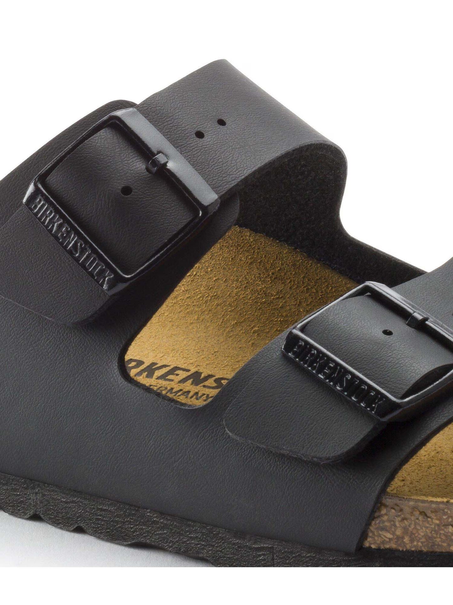 Birkenstock Arizona, sandalo donna nero con doppia fibbia regolabile
