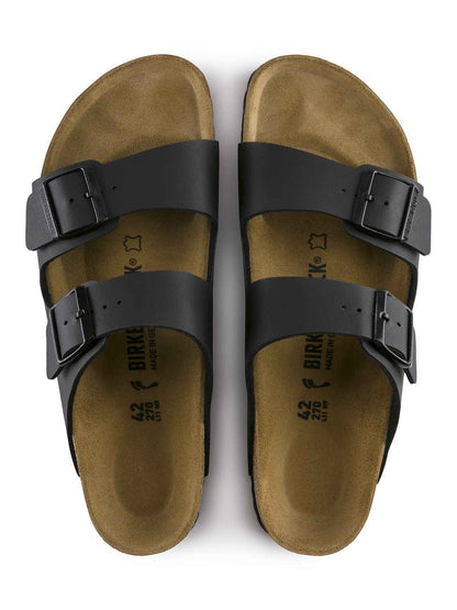 Birkenstock Arizona, sandalo donna nero con doppia fibbia regolabile