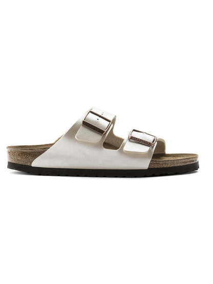 Sandali Arizona Birkenstock donna in tessuto perlato metallico