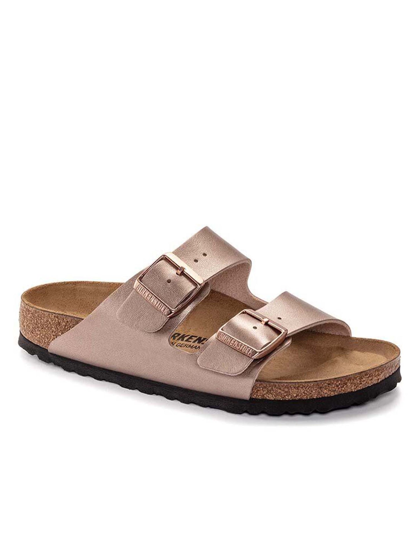 Sandalo Arizona Birkenstock da donna rosa con fibbie regolabili
