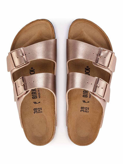Sandalo Arizona Birkenstock da donna rosa con fibbie regolabili