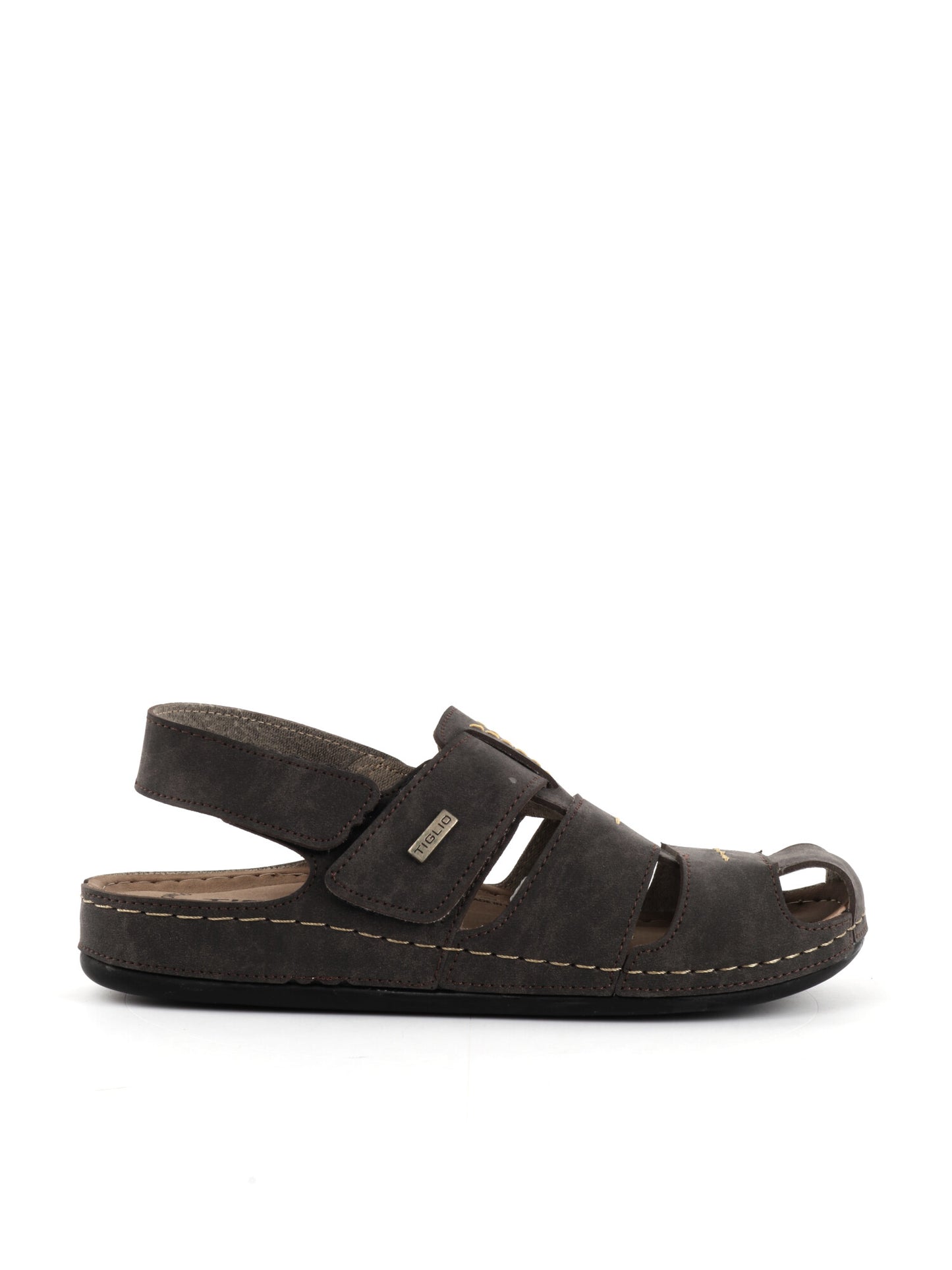 Sandalo da uomo Tiglio 4822 in cuoio beige con cinturino regolabile