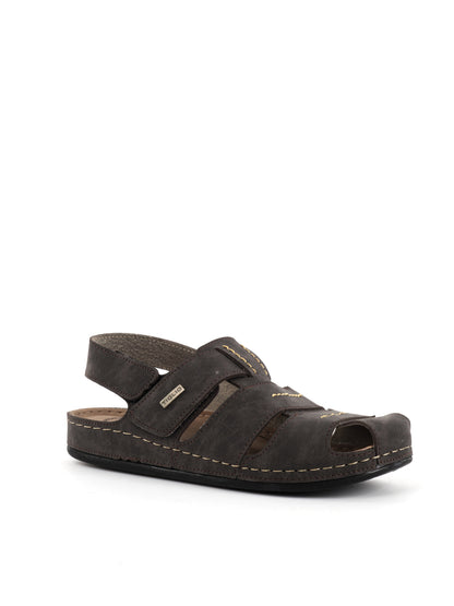 Sandalo da uomo Tiglio 4822 in cuoio beige con cinturino regolabile