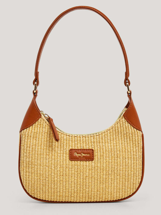 Borsa Trish Pepe Jeans in rafia marrone unisex