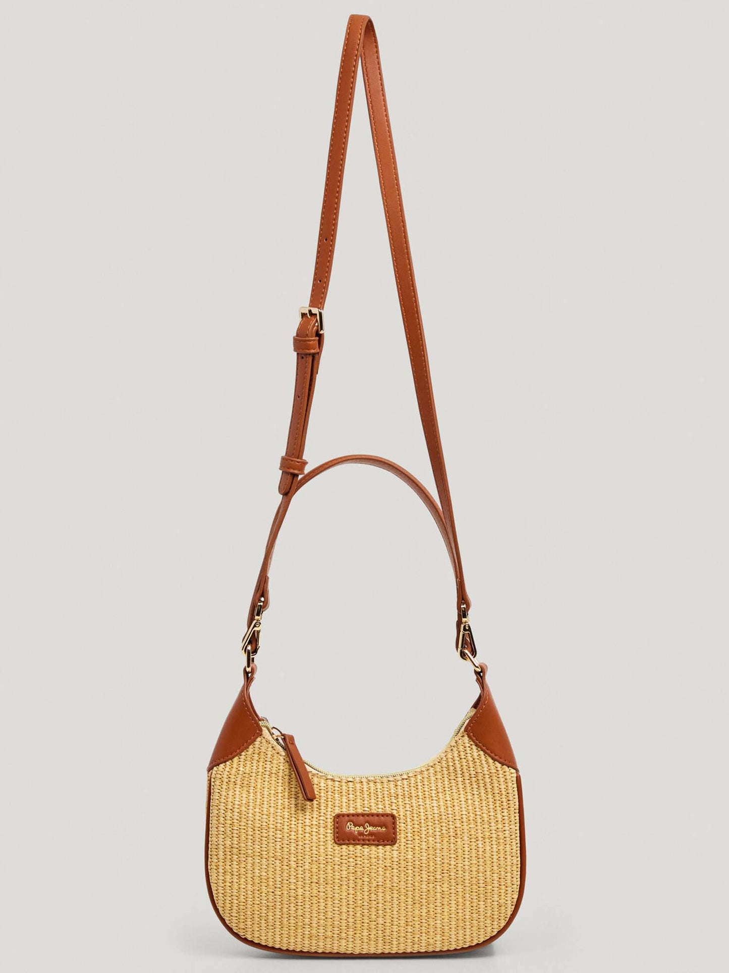Borsa Trish Pepe Jeans in rafia beige donna