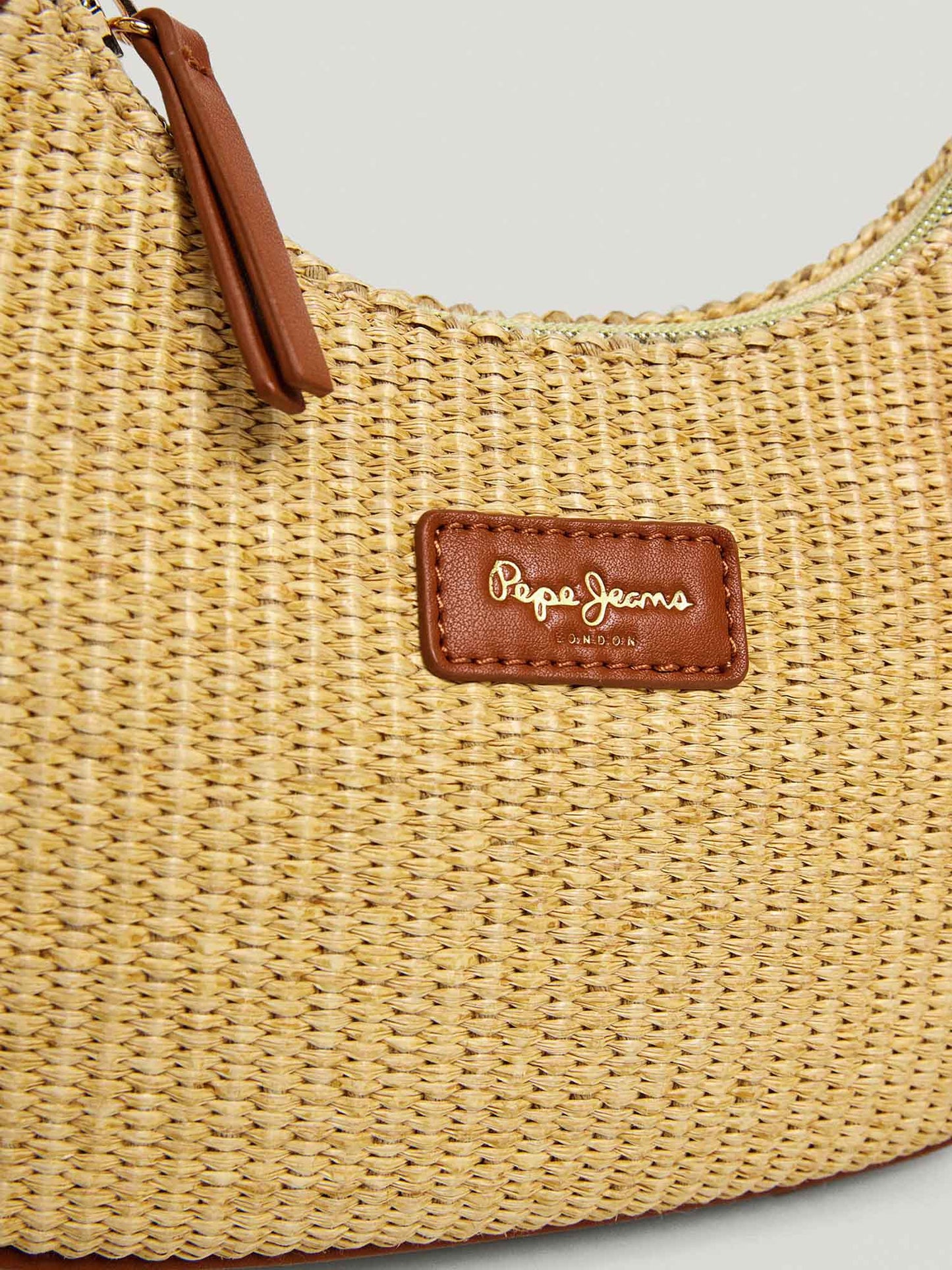 Borsa Trish Pepe Jeans in rafia beige donna