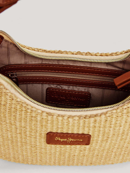 Borsa Trish Pepe Jeans in rafia beige donna
