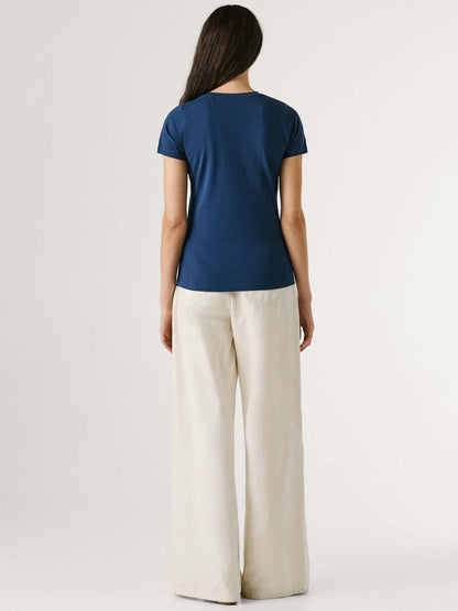 Pepe jeans new virgi t-shirt da donna blu
