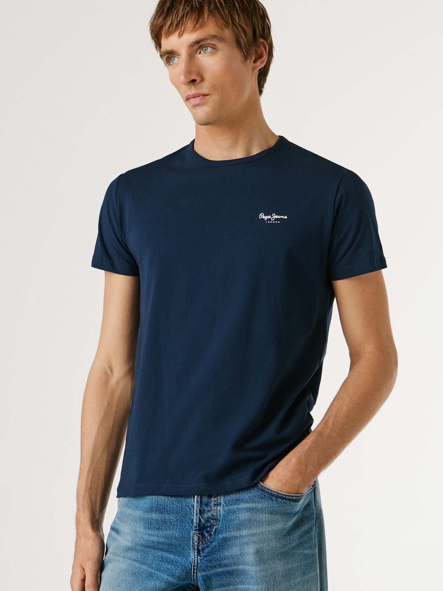 Pepe Jeans Original, t-shirt maniche corte da uomo blu