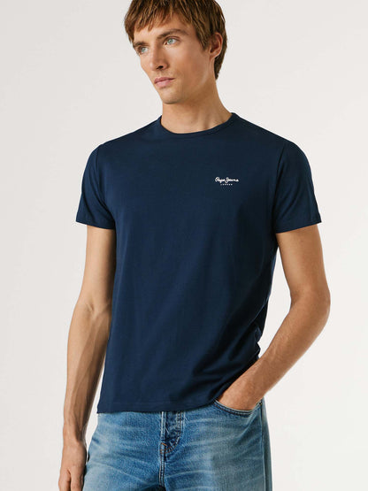 Pepe Jeans Original, t-shirt maniche corte da uomo blu