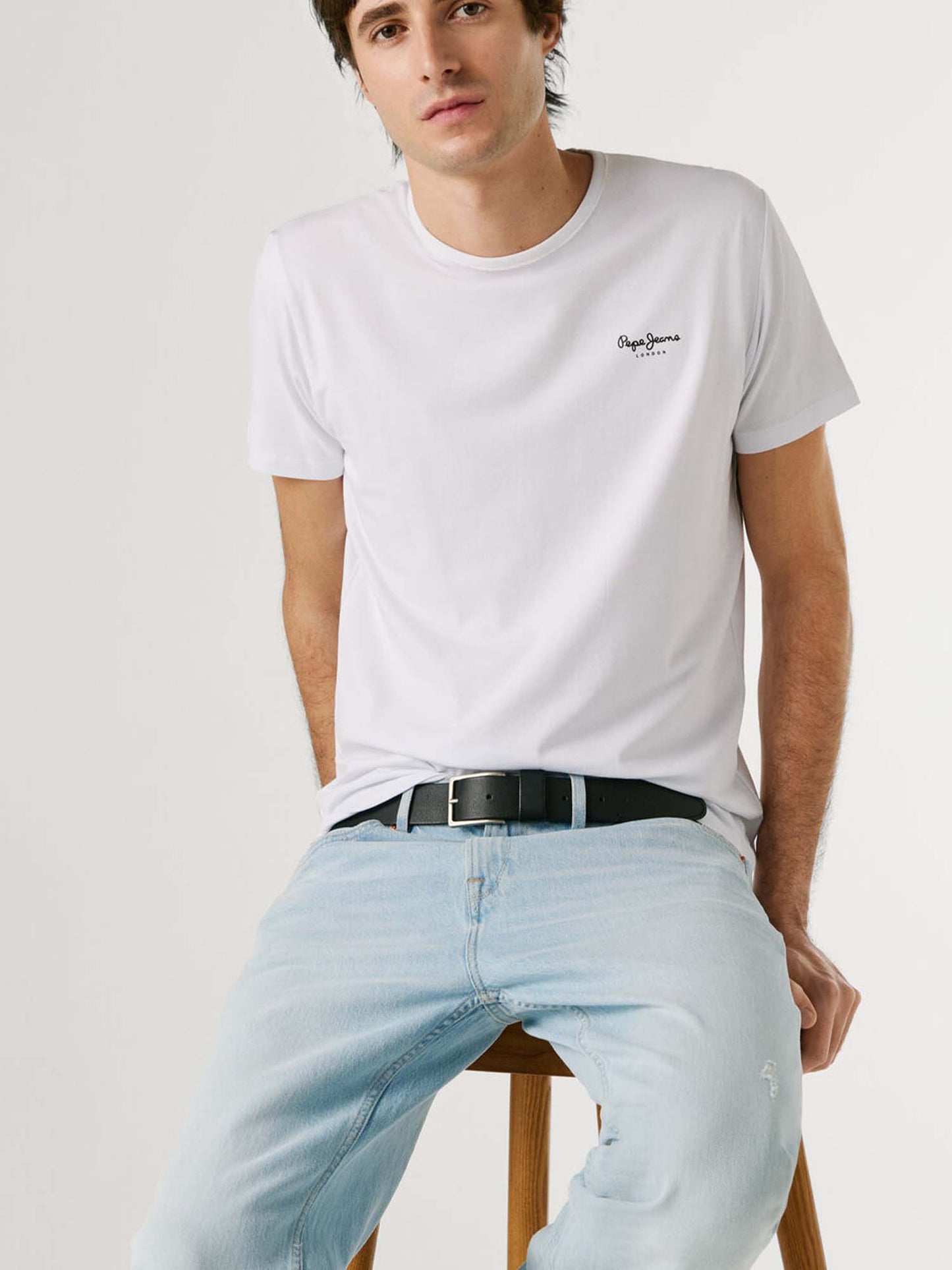 Pepe Jeans Original, t-shirt maniche corte da uomo bianca