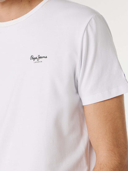 Pepe Jeans Original, t-shirt maniche corte da uomo bianca