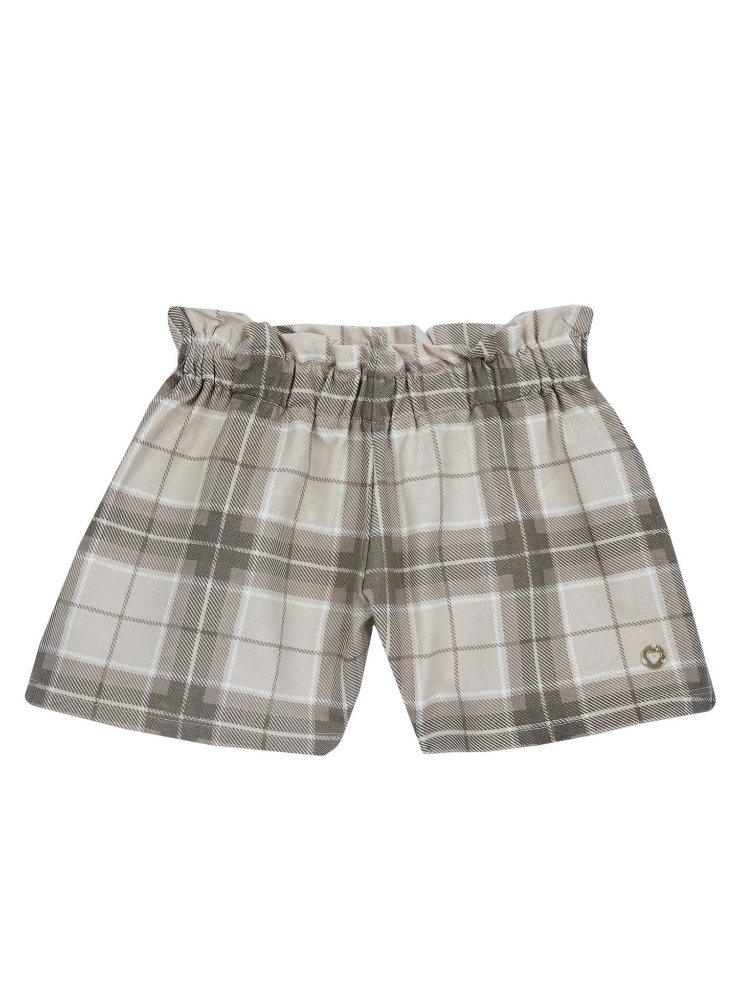 PANTALONE CORTO A QUADRI CHICCO BAMBINA BEIGE