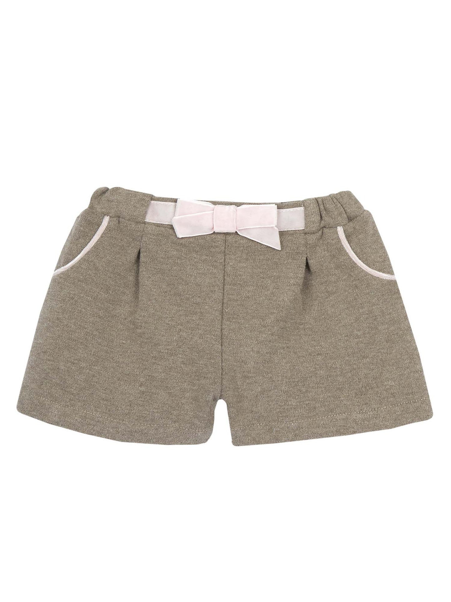 PANTALONE CORTO CON FIOCCO CHICCO BAMBINA BEIGE