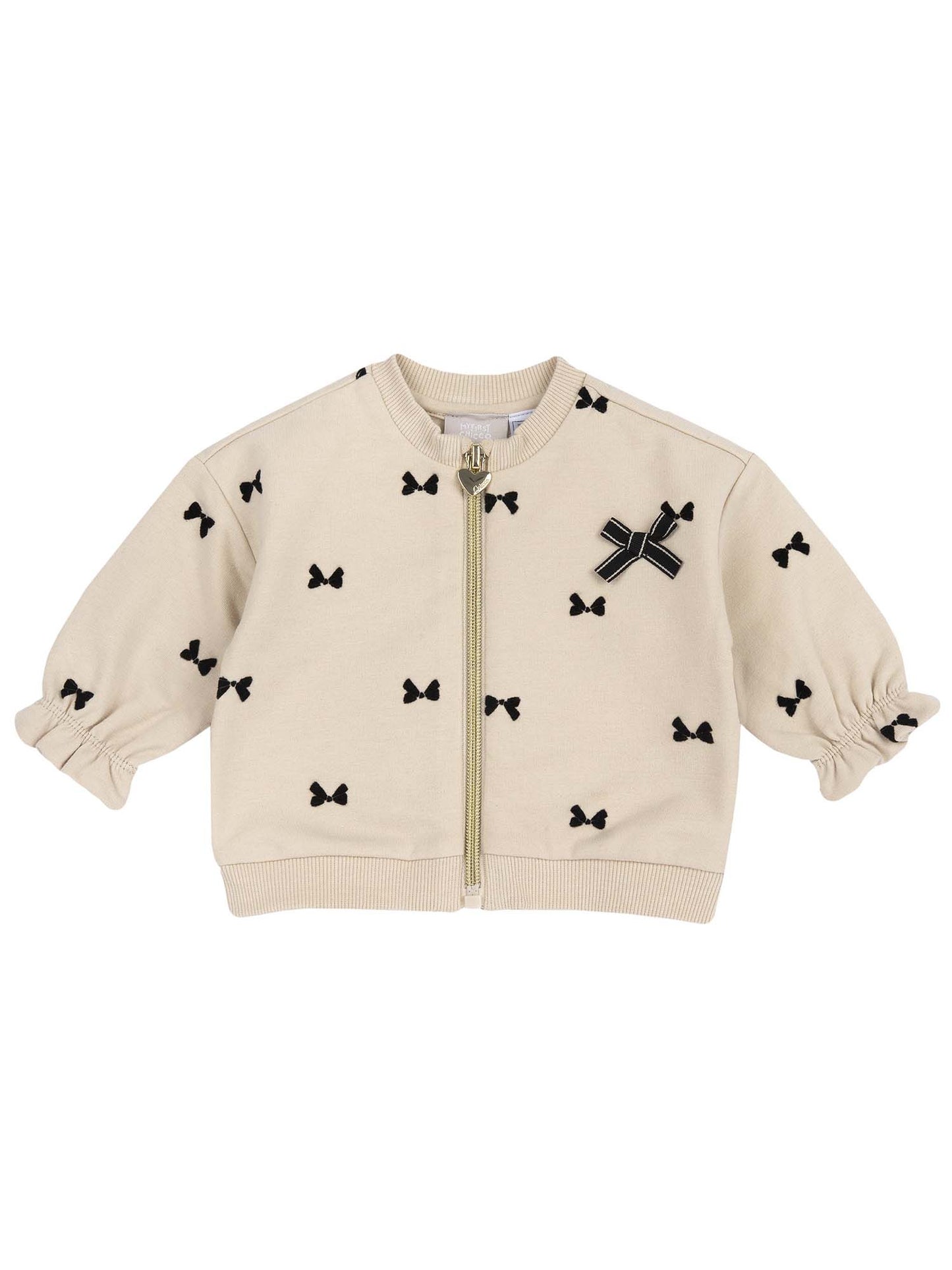 FELPA CON ZIP CHICCO BAMBINA BEIGE