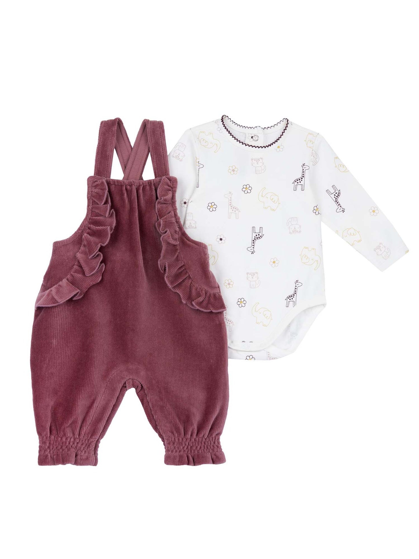 COMPLETINO BODY+SALOPETTE CHICCO BAMBINA BORDEAUX