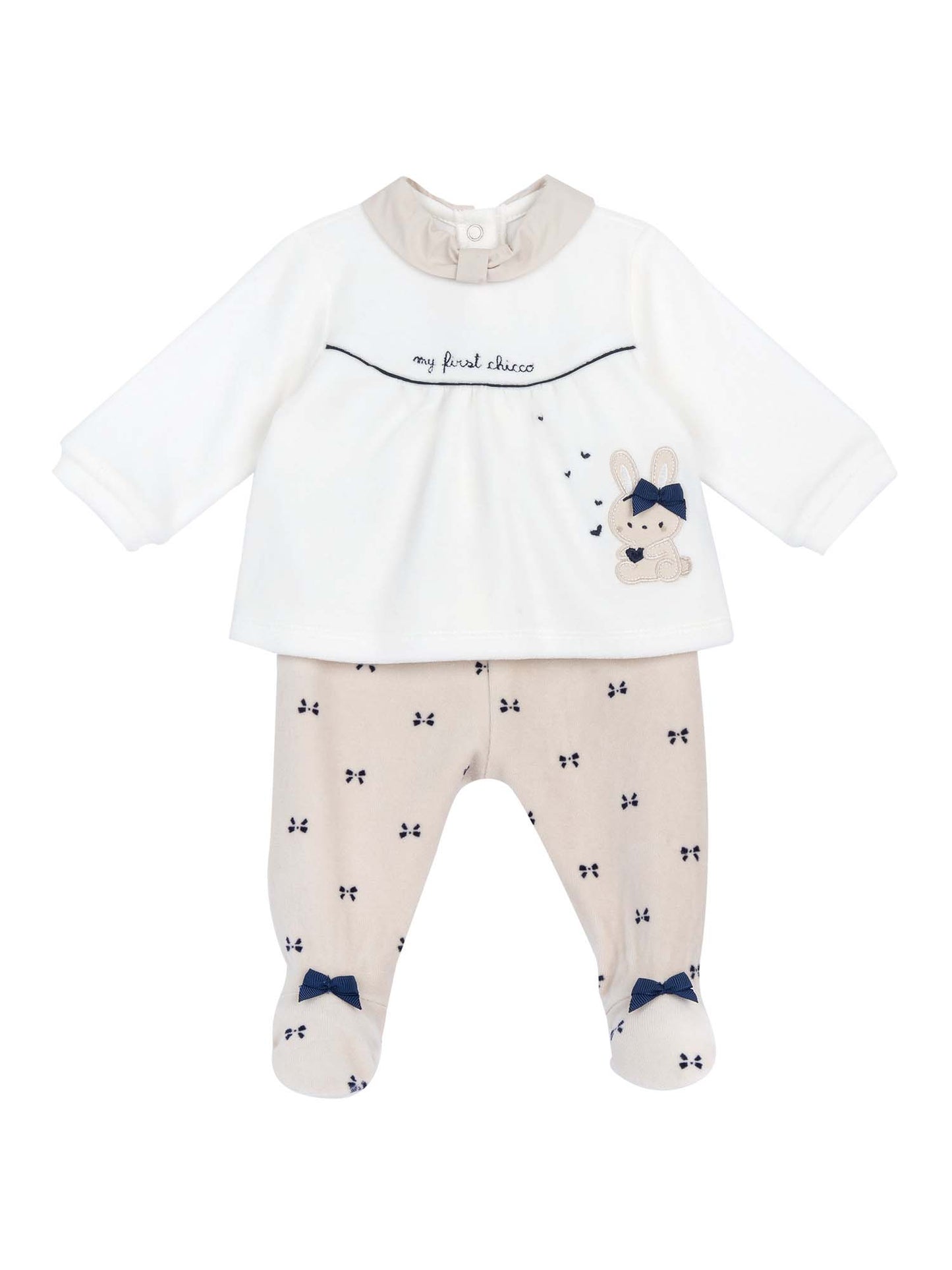 TUTINA 2 PEZZI CHICCO BAMBINA BIANCO BEIGE
