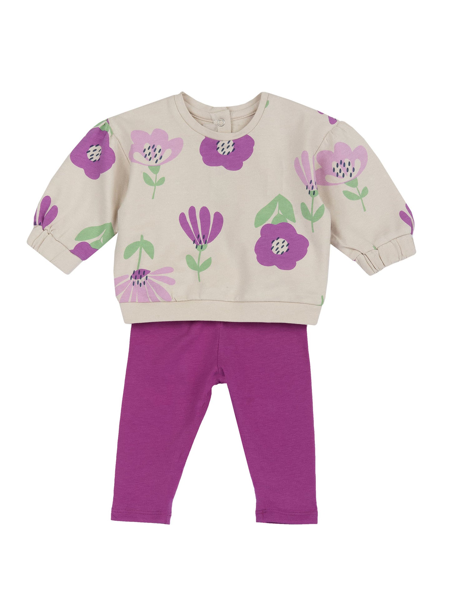 Completo Chicco felpa e leggings da bimba/o  fucsia
