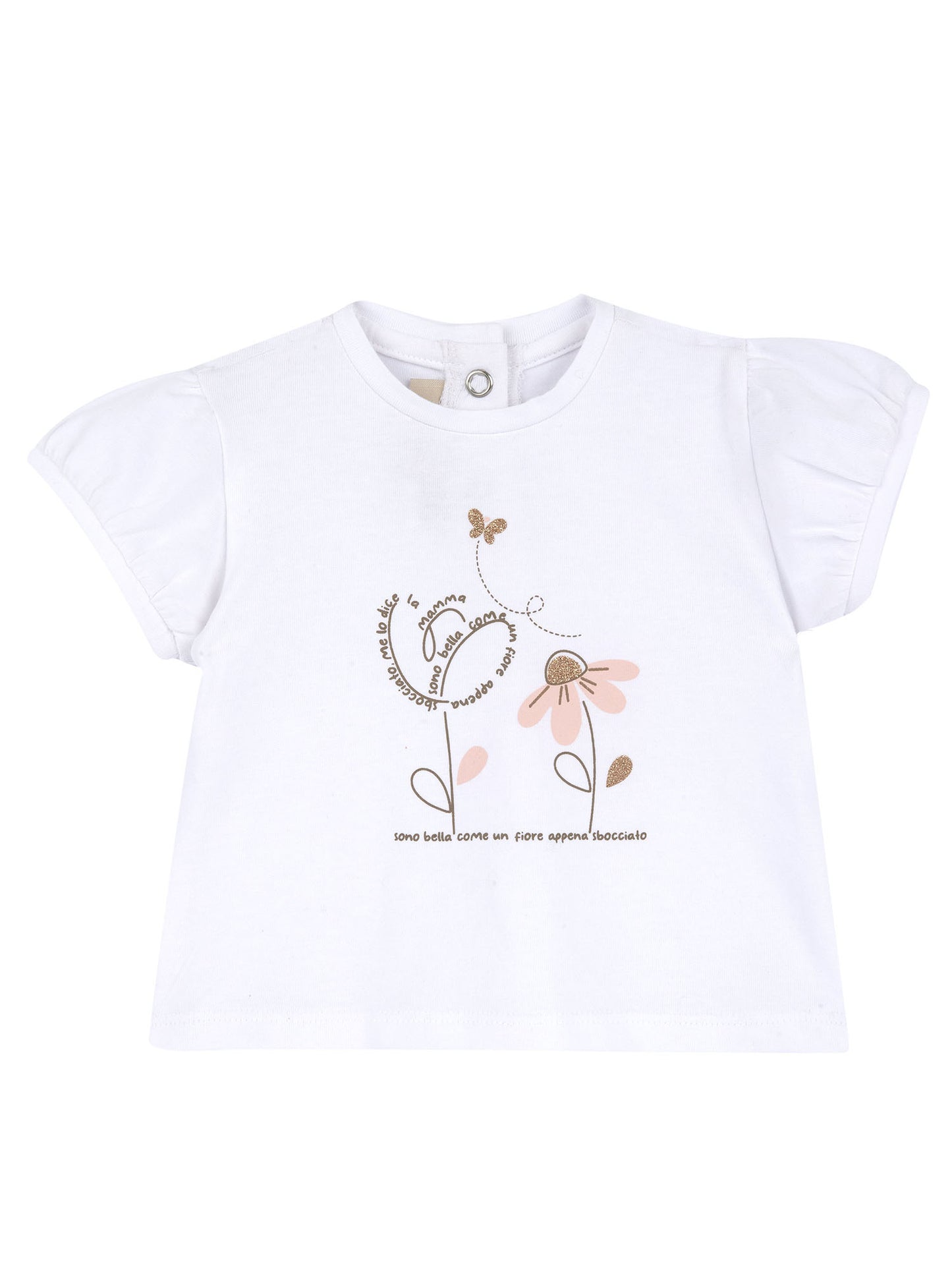 T-shirt maniche corte Chicco bianca da bimba/o