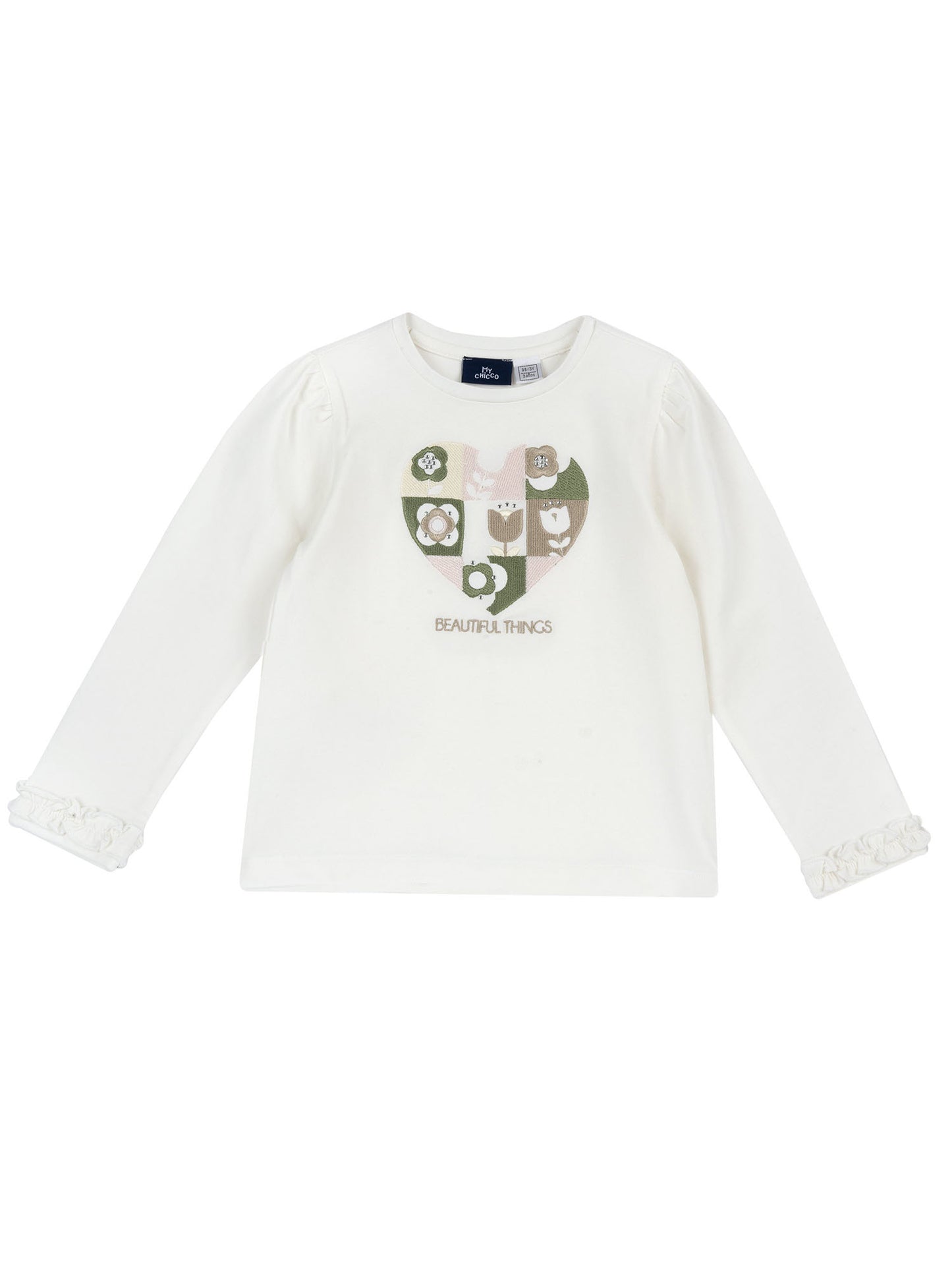 Chicco T-shirt ml, t-shirt a maniche lunghe Unisex bambino bianca