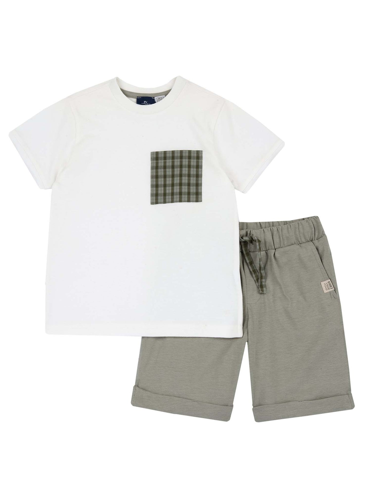 CHICCO T-SHIRT+SHORT - BIANCO-VERDE