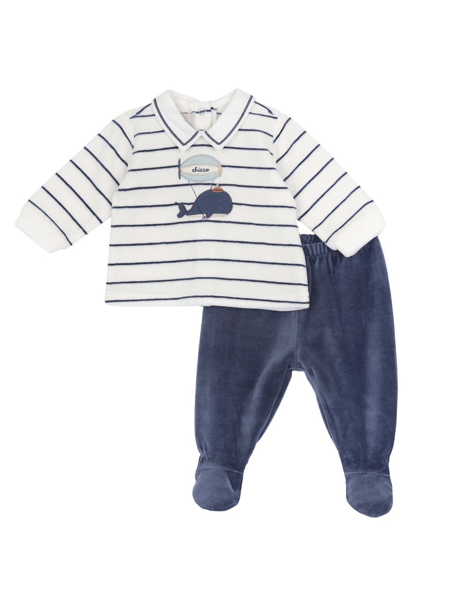 TUTINA 2 PEZZI CHICCO BAMBINO BIANCO-BLU