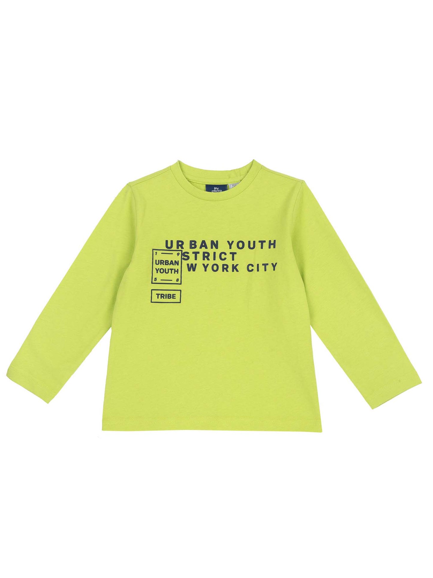 T-SHIRT MANICA LUNGA CON STAMPA CHICCO BAMBINO LIME