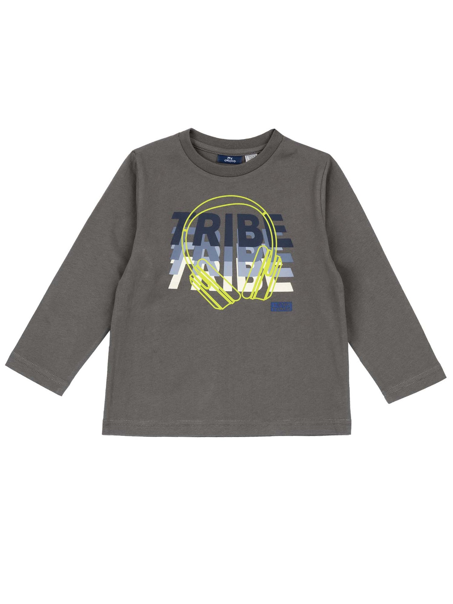 T-SHIRT MANICA LUNGA CON STAMPA CHICCO BAMBINO GRIGIO