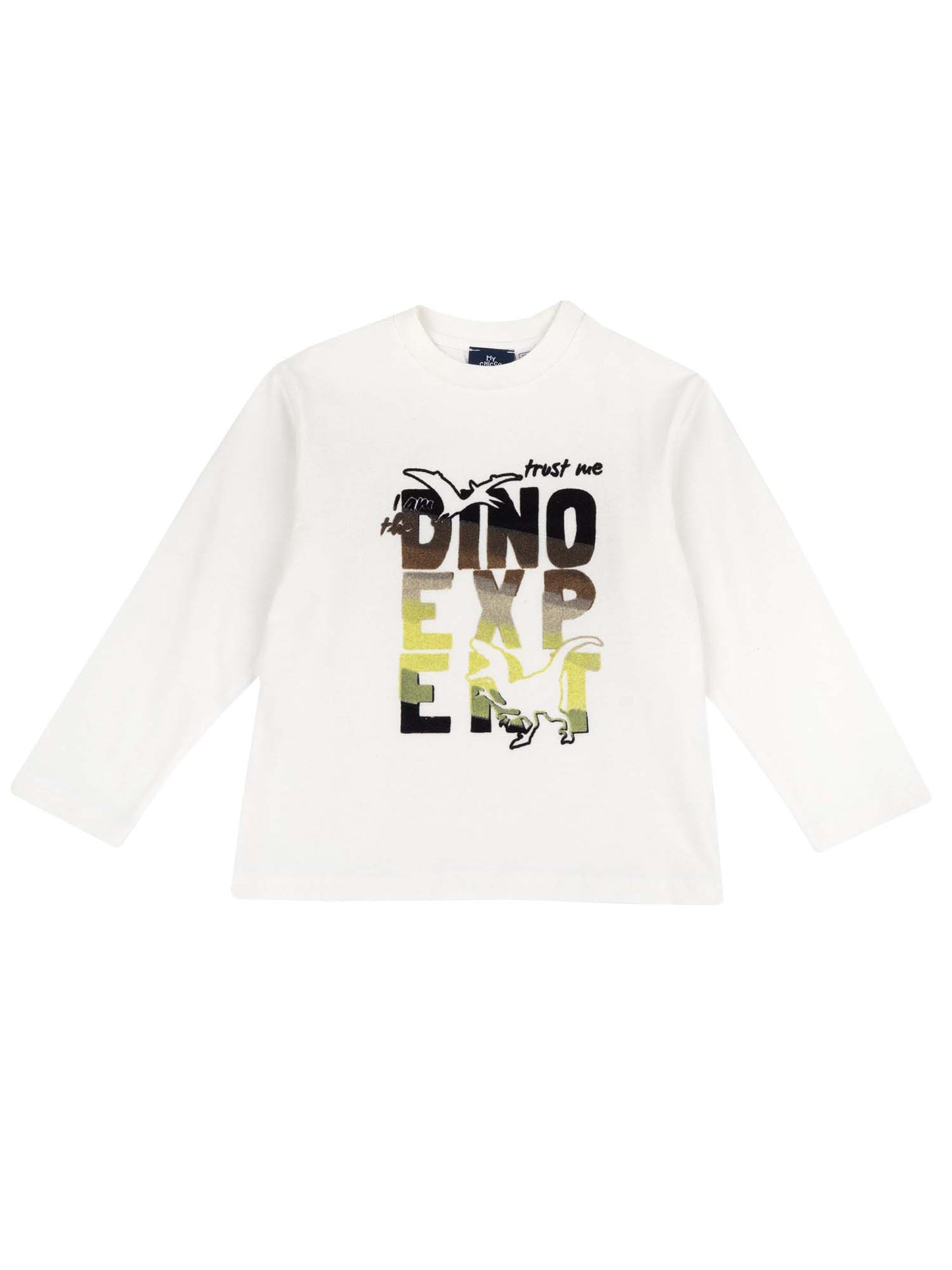 T-SHIRT DINOSAURO MANICA LUNGA CHICCO BAMBINO BIANCO