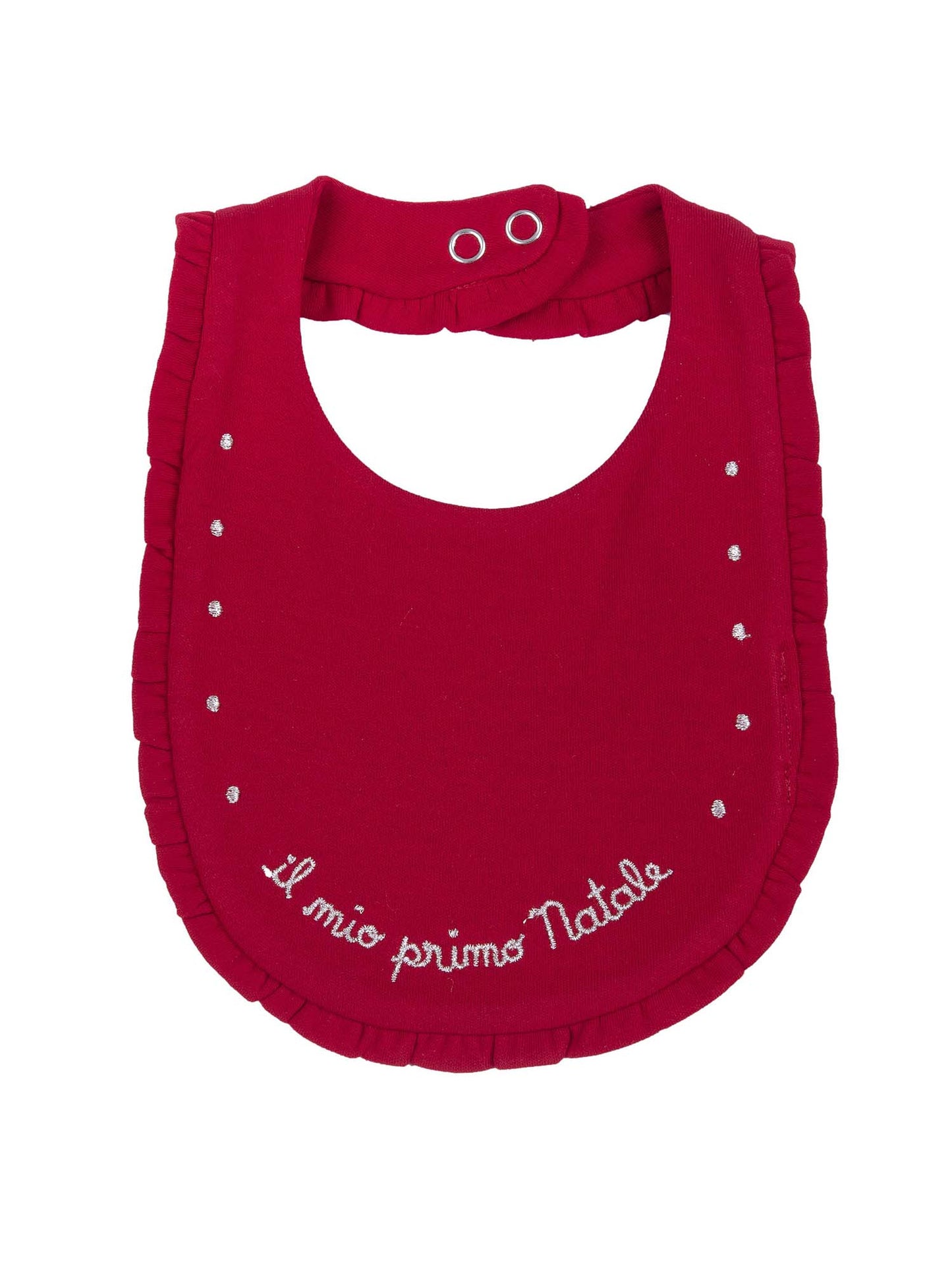 BAVETTA CON RICAMO CHICCO NEONATO ROSSO