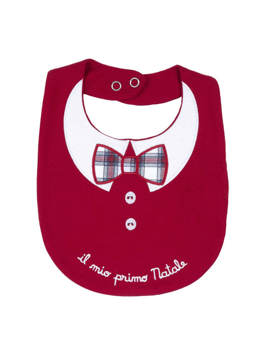BAVETTA CON RICAMO E APPLICAZIONE CHICCO NEONATO ROSSO