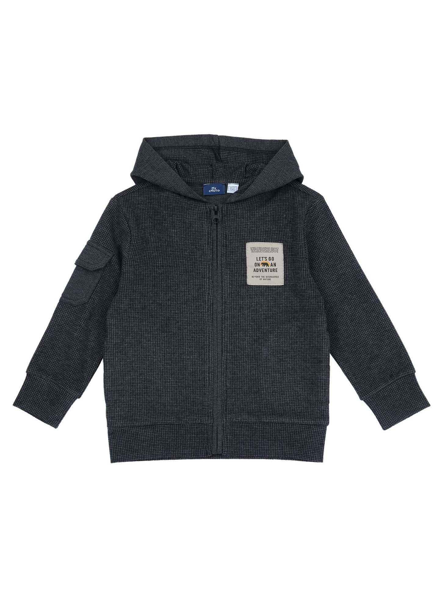 FELPA CON CAPPUCCIO CHICCO BAMBINO ANTRACITE