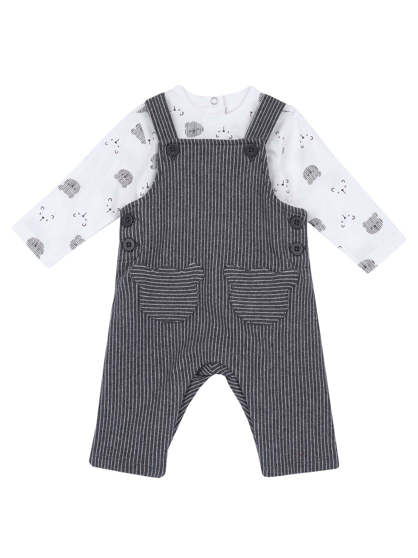 COMPLETINO MAGLIA+SALOPETTE CHICCO BAMBINO ANTRACITE
