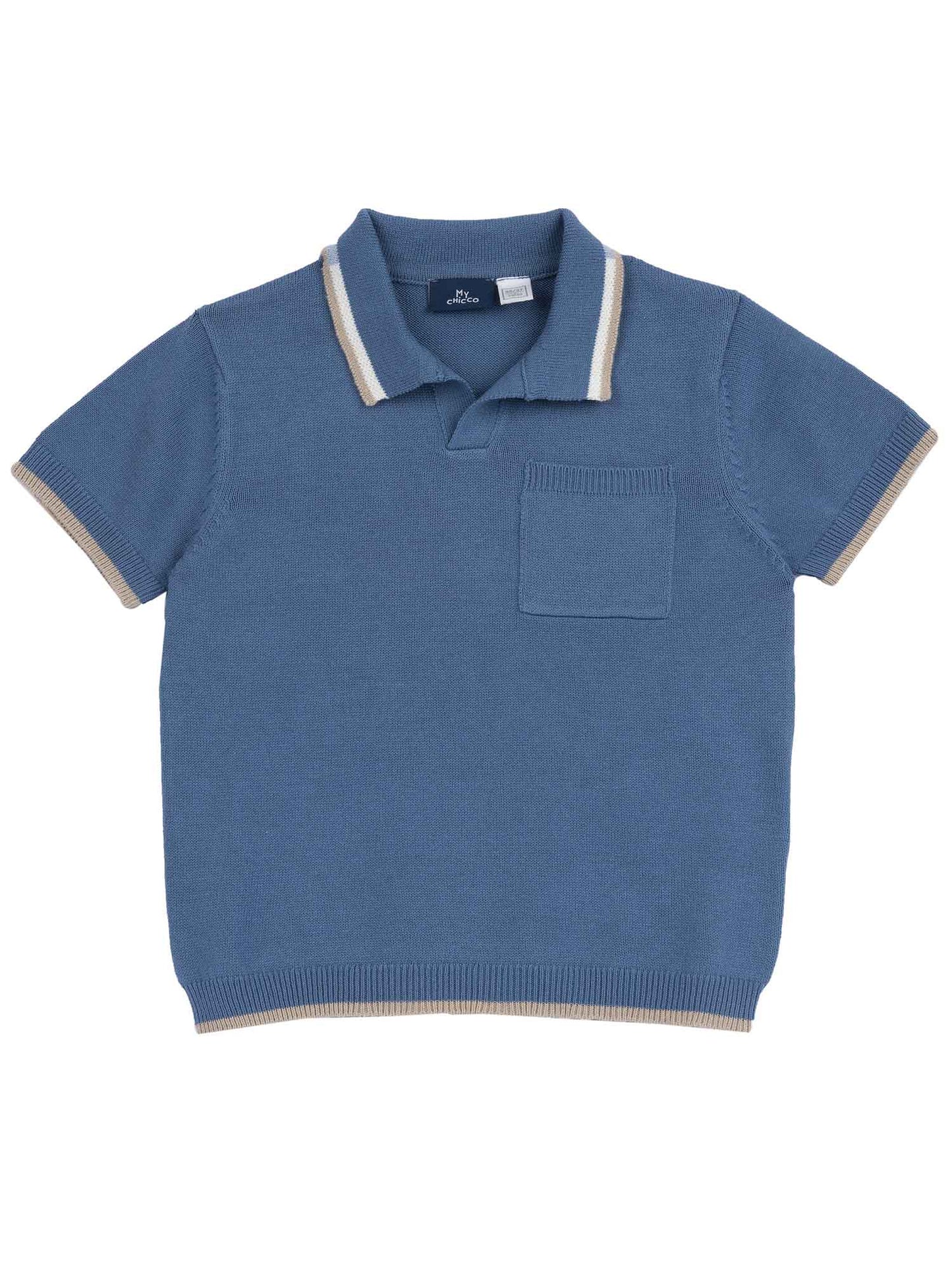 Polo maniche corte Chicco in cotone blu per  da bimba/o