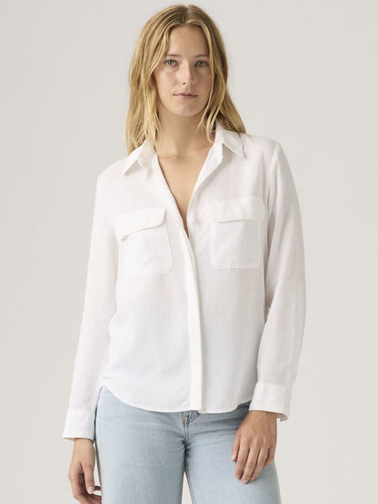Camicia Elaine Utility bianca da donna Levi's in lino e cotone