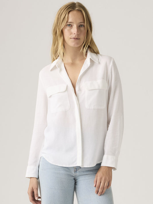 Camicia Elaine Utility bianca da donna Levi's in lino e cotone