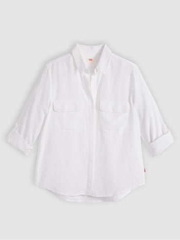 Camicia Elaine Utility bianca da donna Levi's in lino e cotone