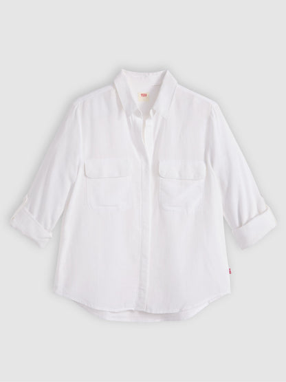 Camicia Elaine Utility bianca da donna Levi's in lino e cotone