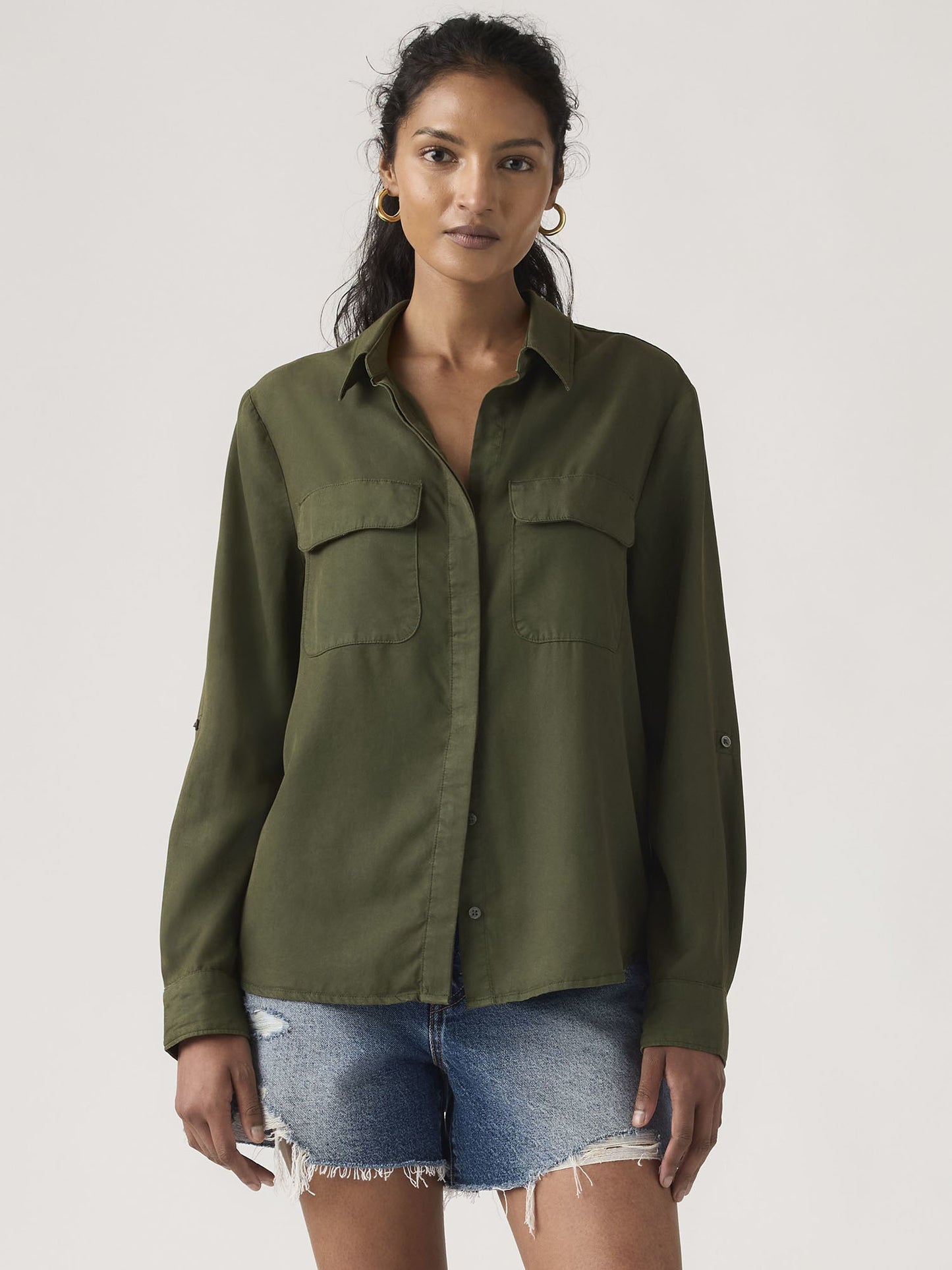 Levi's camicia verde da donna manica lunga