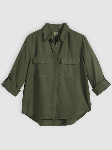 Levi's camicia verde da donna manica lunga
