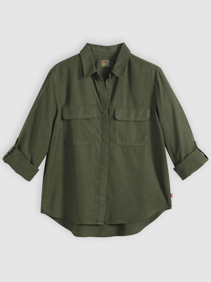 Levi's camicia verde da donna manica lunga