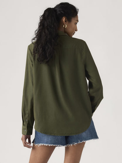 Levi's camicia verde da donna manica lunga